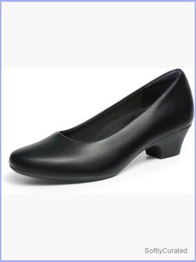 Chunky Closed Toe Low Block Heel Pumps Dress Work Wedding Casual Shoes